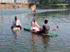 Warangal Bus Stand Site Turns into Pool; BJP Leaders Sail in Protest