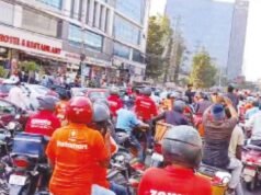 Delivery workers take to streets; hold bike rallies for better wages
